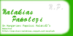 malakias papolczi business card